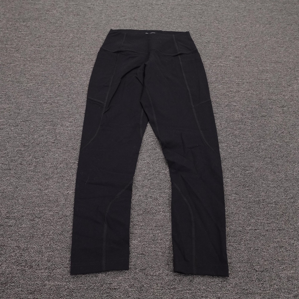 LNDR Leggings Womens Small Black High Rise Ankle Knit Yoga Athletic Gym
